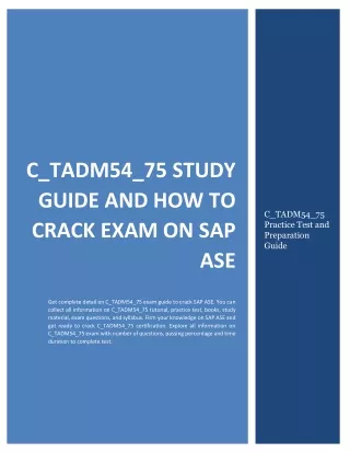 c tadm54 75 study guide and how to crack exam