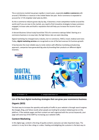 the e commerce market has grown rapidly in recent