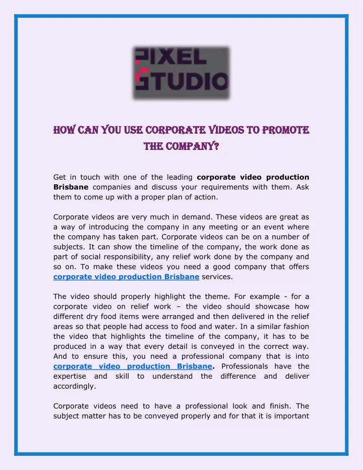 how can you use corporate videos to promote