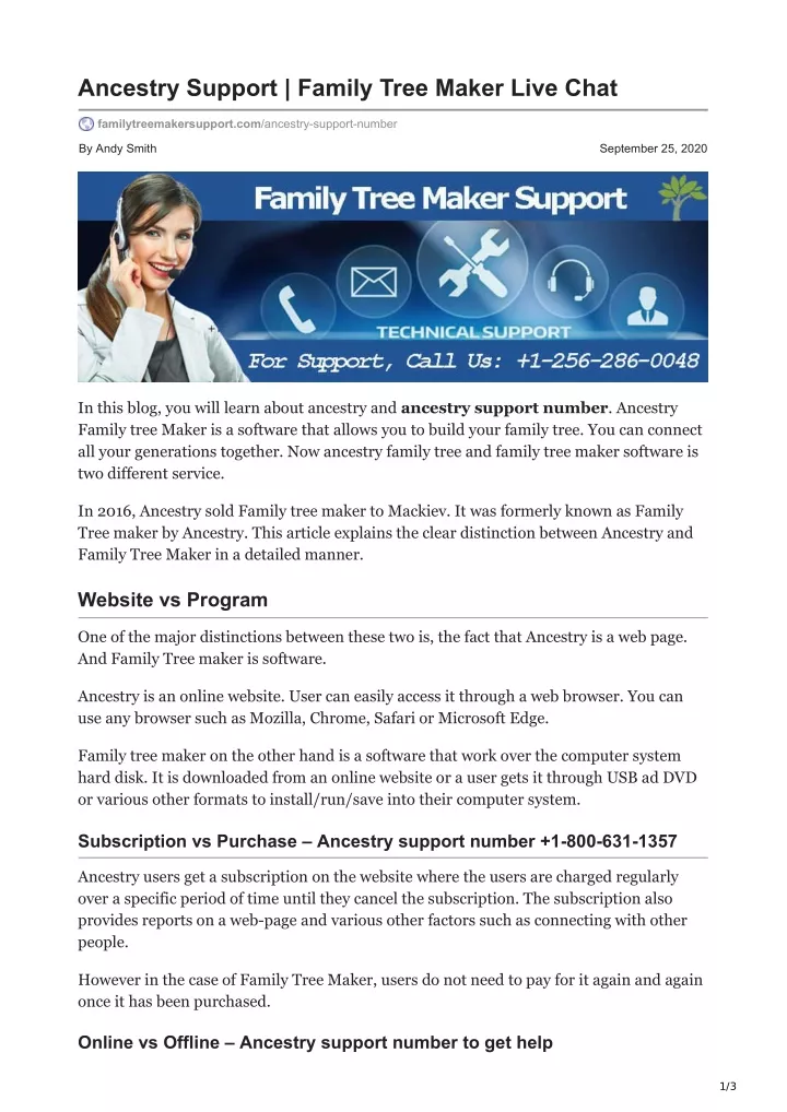 ancestry support family tree maker live chat