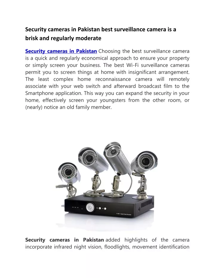 security cameras in pakistan best surveillance