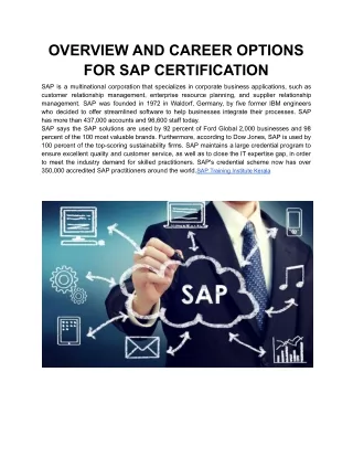 OVERVIEW AND CAREER OPTIONS FOR SAP CERTIFICATION