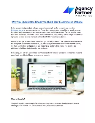 why you should use shopify to build your