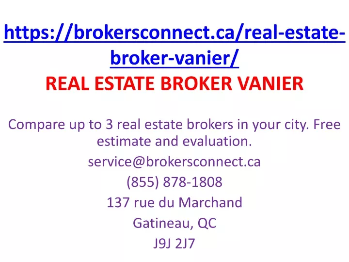 https brokersconnect ca real estate broker vanier real estate broker vanier