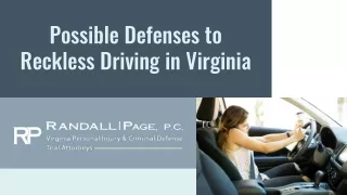 Possible Defenses to Reckless Driving in Virginia
