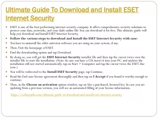 Ultimate Guide To Download and Install ESET Internet Security
