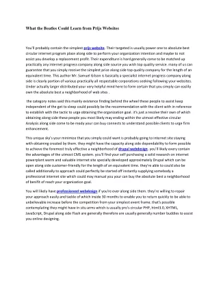 what the beatles could learn from prijs websites