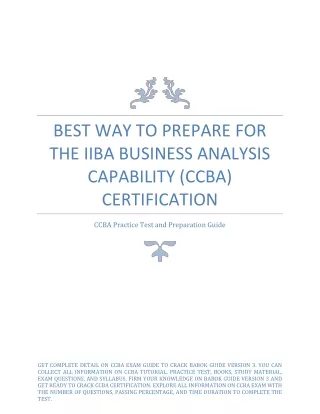 best way to prepare for the iiba business
