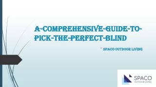 A Comprehensive Guide To Pick The Perfect Blind