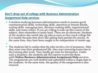 don t drop out of college with business administration assignment help services