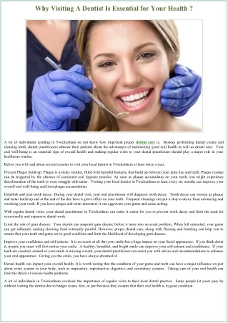 why visiting a dentist is essential for your