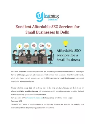 Excellent Affordable SEO Services for Small Businesses In Delhi