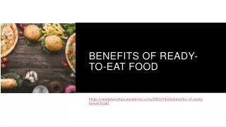 Benefits of Ready-to-Eat Food
