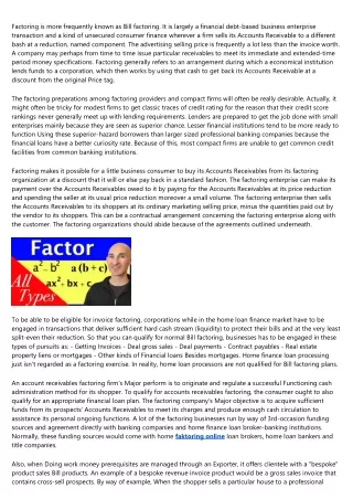 factoring is more frequently known as bill