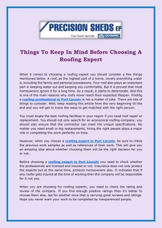 things to keep in mind before choosing a roofing