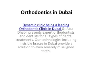 orthodontics in dubai