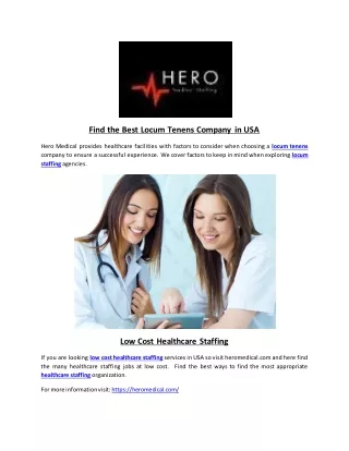find the best locum tenens company in usa