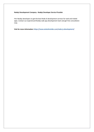 Nodejs Development Company - Nodejs Developer Service Provider