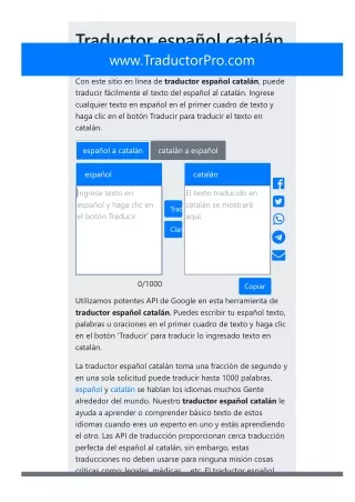 Traductor español catalan
