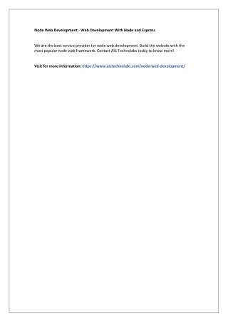 Node Web Development - Web Development With Node and Express