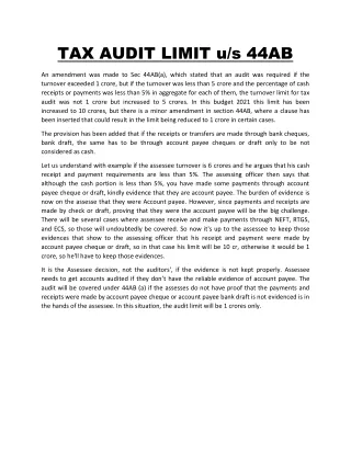 tax audit limit u s 44ab