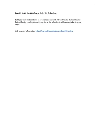 Bustabit Script - Bustabit Source Code - AIS Technolabs