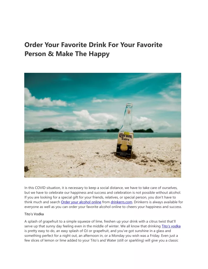 order your favorite drink for your favorite