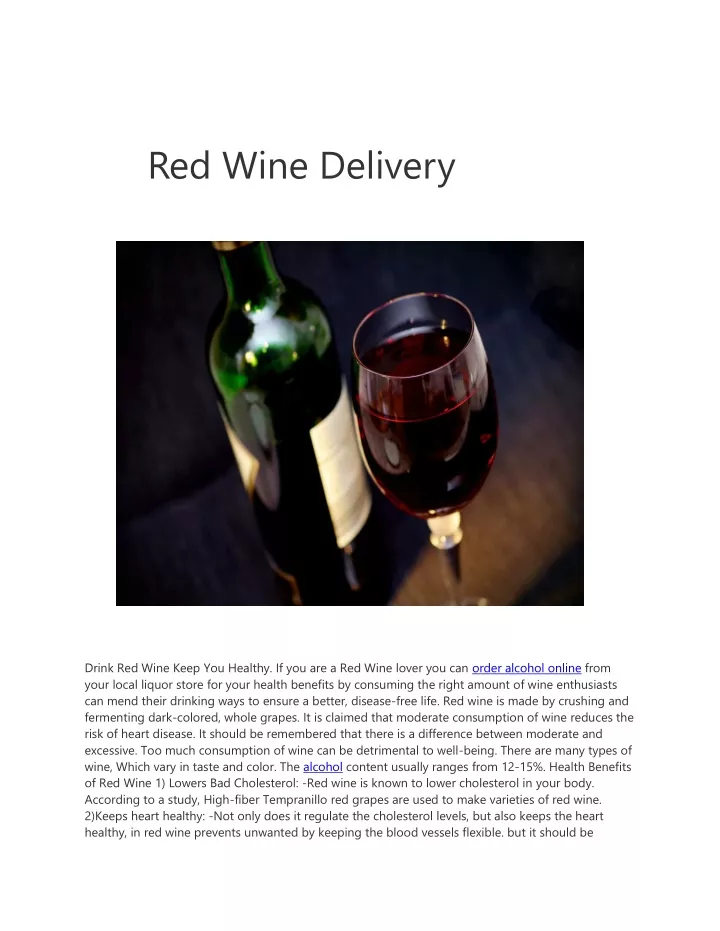red wine delivery