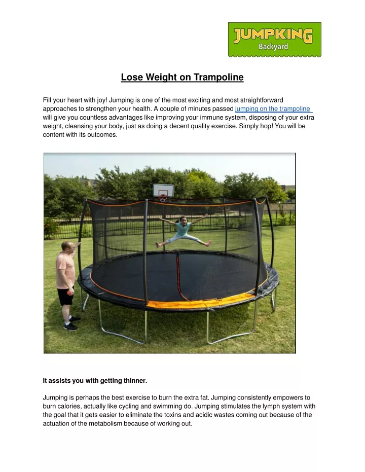 lose weight on trampoline fill your heart with