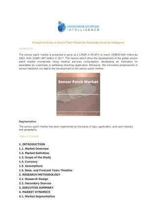 exhaustive study on sensor patch market