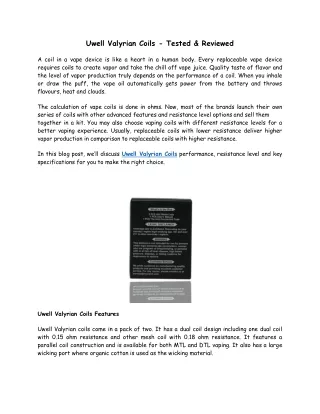 uwell valyrian coils tested reviewed