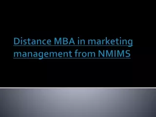 Distance MBA in Marketing Management from NMIMS