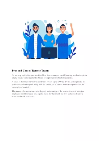 pros and cons of remote teams