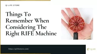 Things To Remember When Considering The Right RIFE Machine