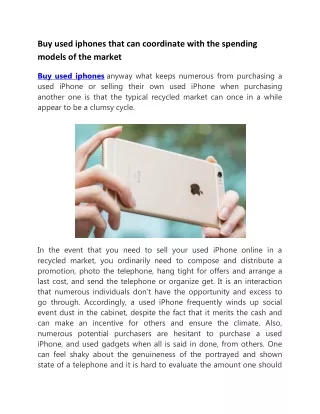 buy used iphones that can coordinate with