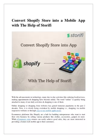 convert shopify store into a mobile app with