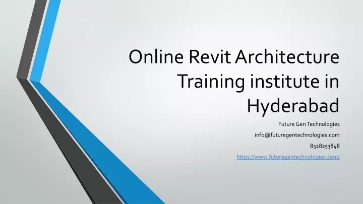 online revit architecture training institute in hyderabad