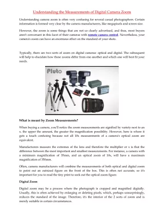 understanding the measurements of digital camera