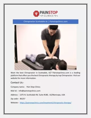 Chiropractor Scottsdale Az | Painstopclinics.com