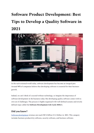 so ware product development best tips to develop