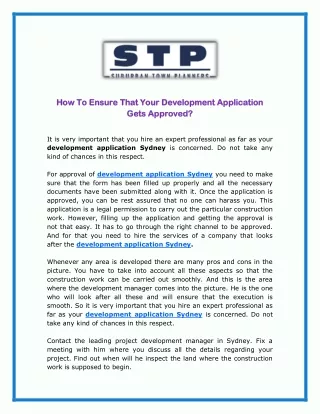 How To Ensure That Your Development Application Gets Approved?