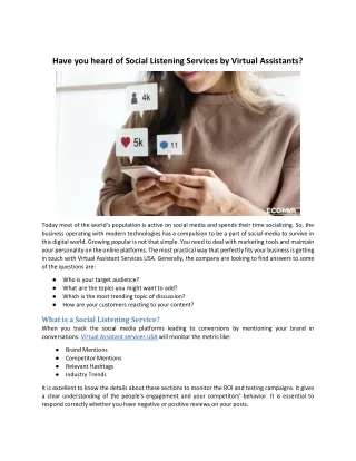 Have you heard of Social Listening Services by Virtual Assistants?