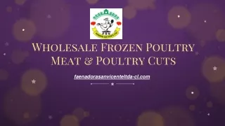 Wholesale Frozen Poultry Meat & Poultry Cuts