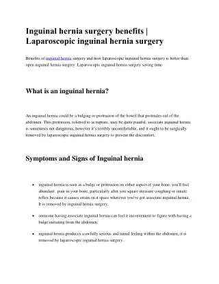 What is an inguinal hernia?