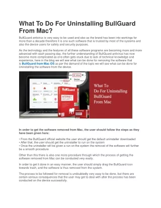 what to do for uninstalling bullguard from mac