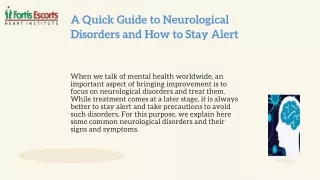 A Quick Guide to Neurological Disorders and How to Stay Alert