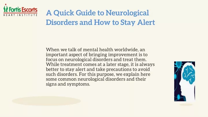 a quick guide to neurological disorders