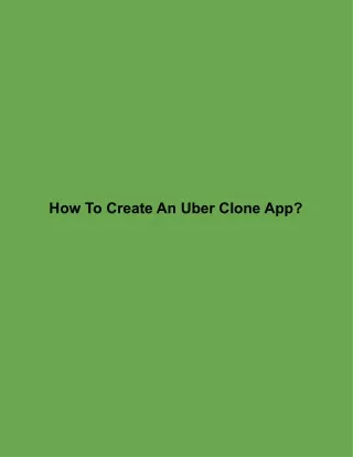 how to create an uber clone app