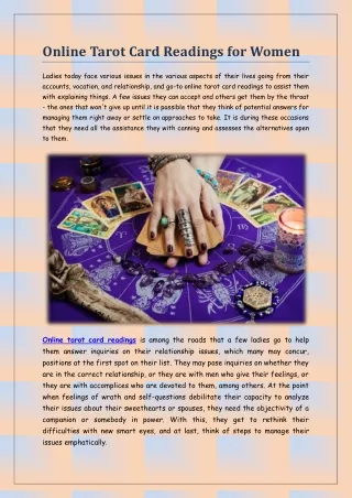 Online Tarot Card Readings for Women