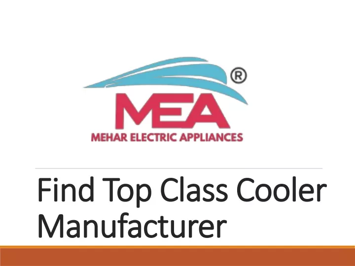 find top class cooler manufacturer